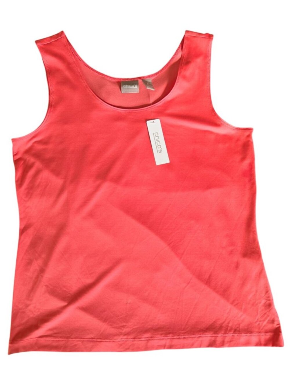 Chico's Microfeel Timeless Stank Basic Knit Caribbean Coral Women Size 2 NEW